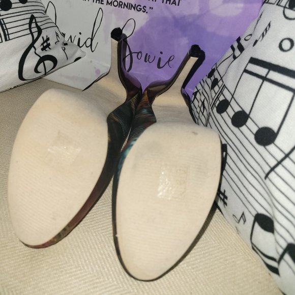 Aldo Pumps Abstract Mixed Print Satin Platform Heels Size 37 (US 6.5) - Picture 4 of 8